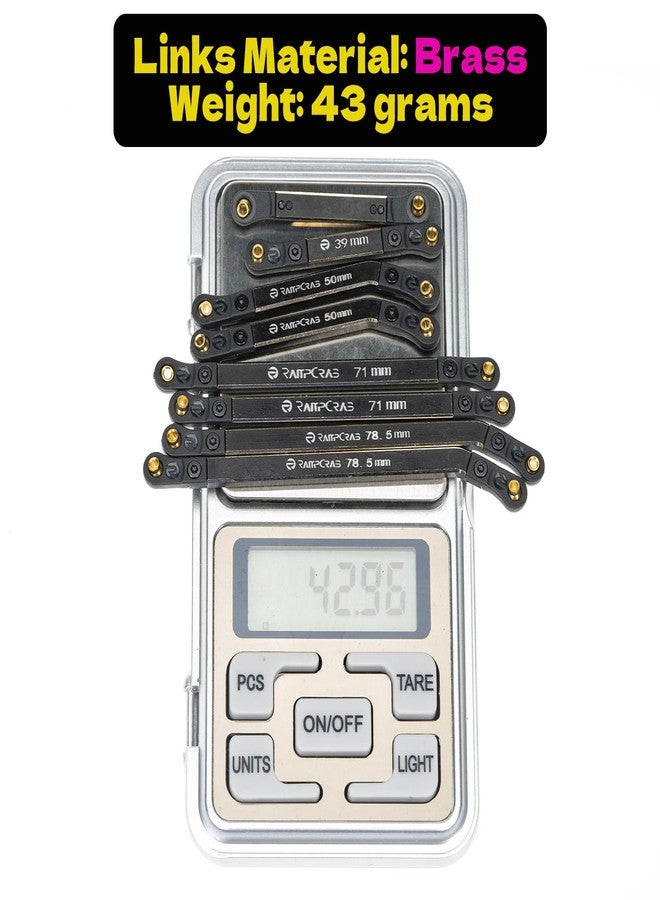 RampCrab High Clearance 4 Links Set for SCX24 Gladiator & Dodge Power Wagon, Brass Links Set, Upgrade Parts for SCX24, Axial 1/24 RC Crawler Car Upgrade Accessories, 8Pcs, Black - Image 4